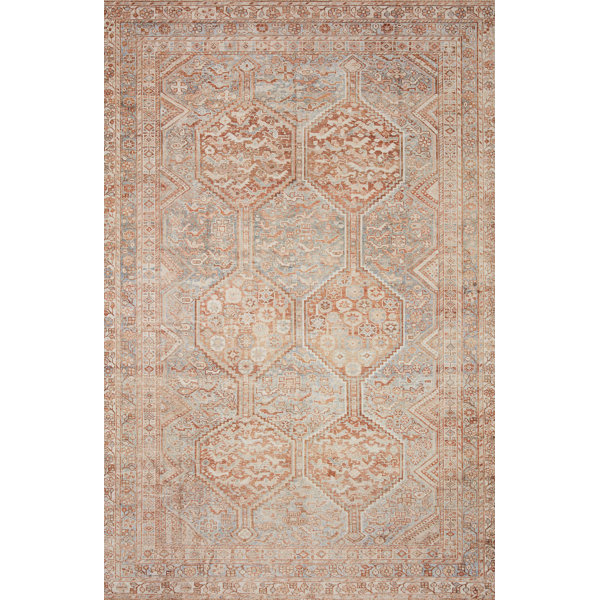 Chris Loves Julia x Loloi Jules Geometric Tangerine/Mist Area Rug